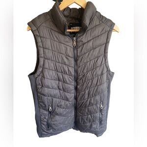 Rock Revolution Men’s thick warm, fur-lined gray vest, size L